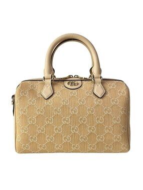 Gucci Handbag Ophidia Small Top Handle Bag Beige Mini Boston Leather